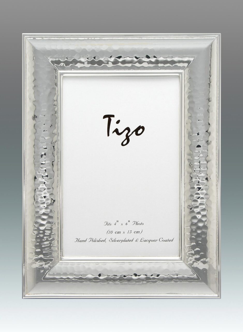 Tizo Tick Hammered 4 x 6 Inch Silver Plated Picture Frame, MPN: 2029-46,