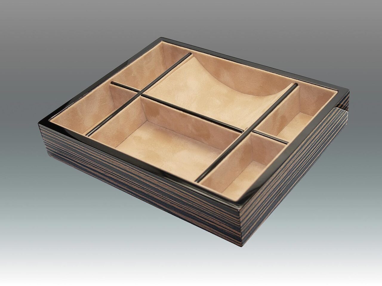 Tizo 10.25 x 8.25 Inch Sectional Wooden Valet Tray - Ebony, MPN: NC122EBTY,