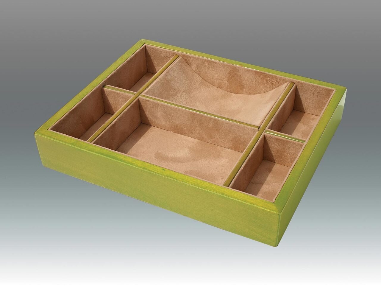 Tizo 10.25 x 8.25 Inch Sectional Wooden Valet Tray - Green