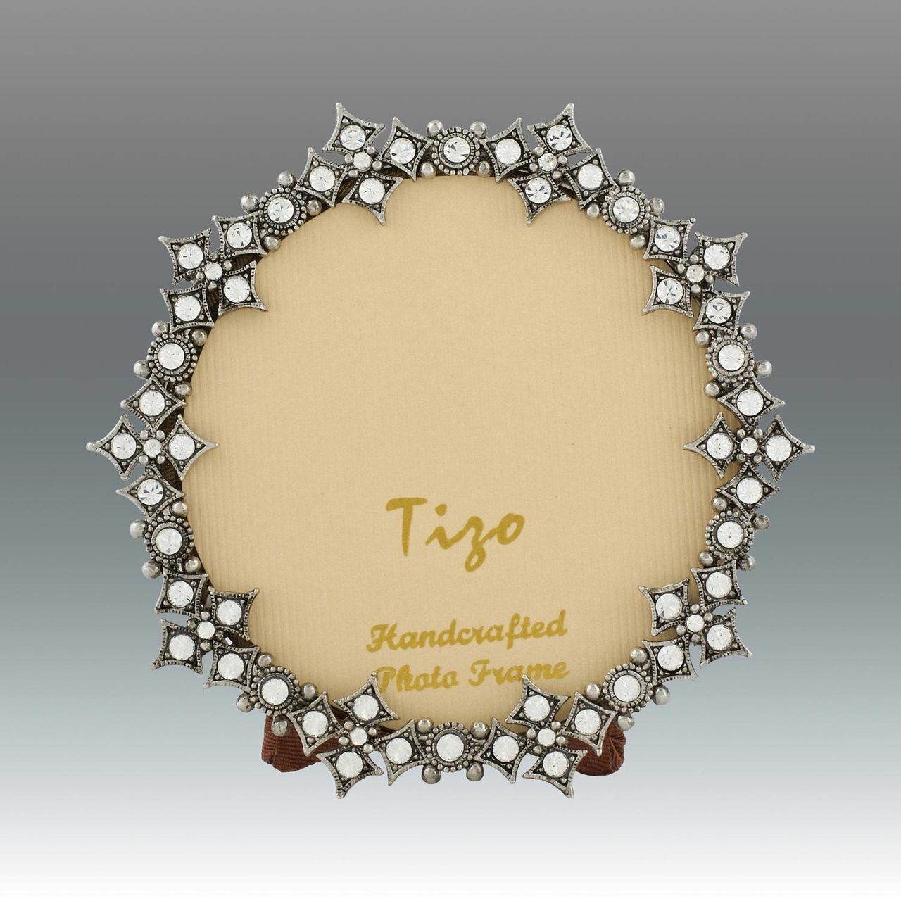 Tizo White Pearls 3 Inch Round Jeweltone Picture Frame