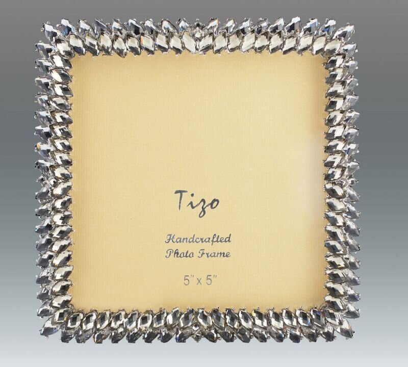 Tizo White Leaves 5 x 5 Inch Jeweltone Picture Frame