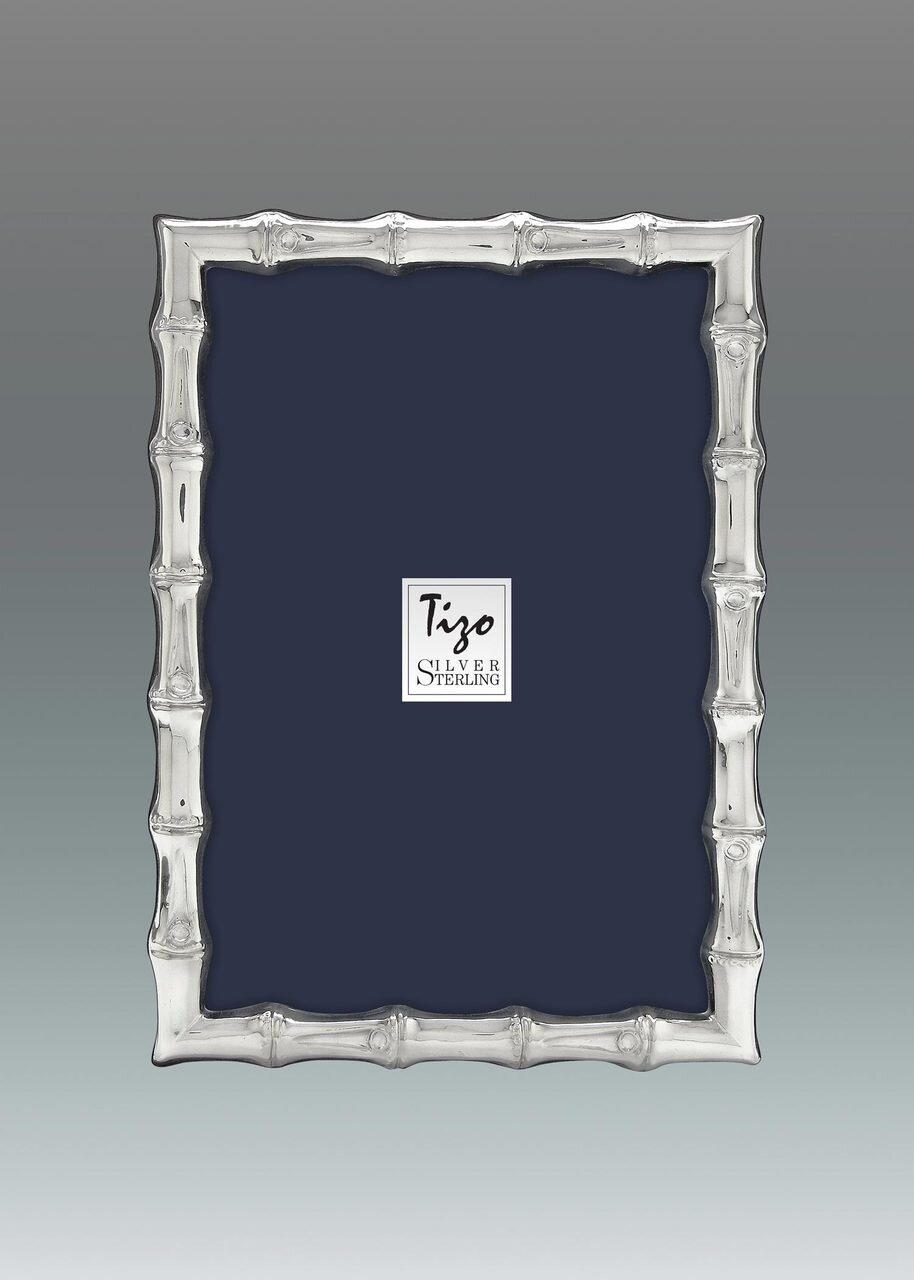 Tizo 5 x 7 Inch Bambooni Sterling Silver Picture Frame
