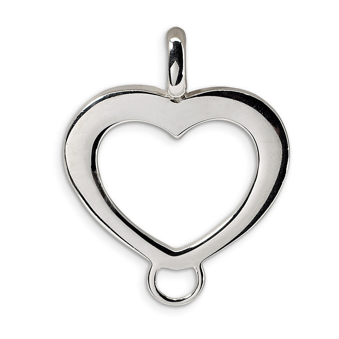 Heart Shaped Charm Carrier Pendant Sterling Silver QCC100