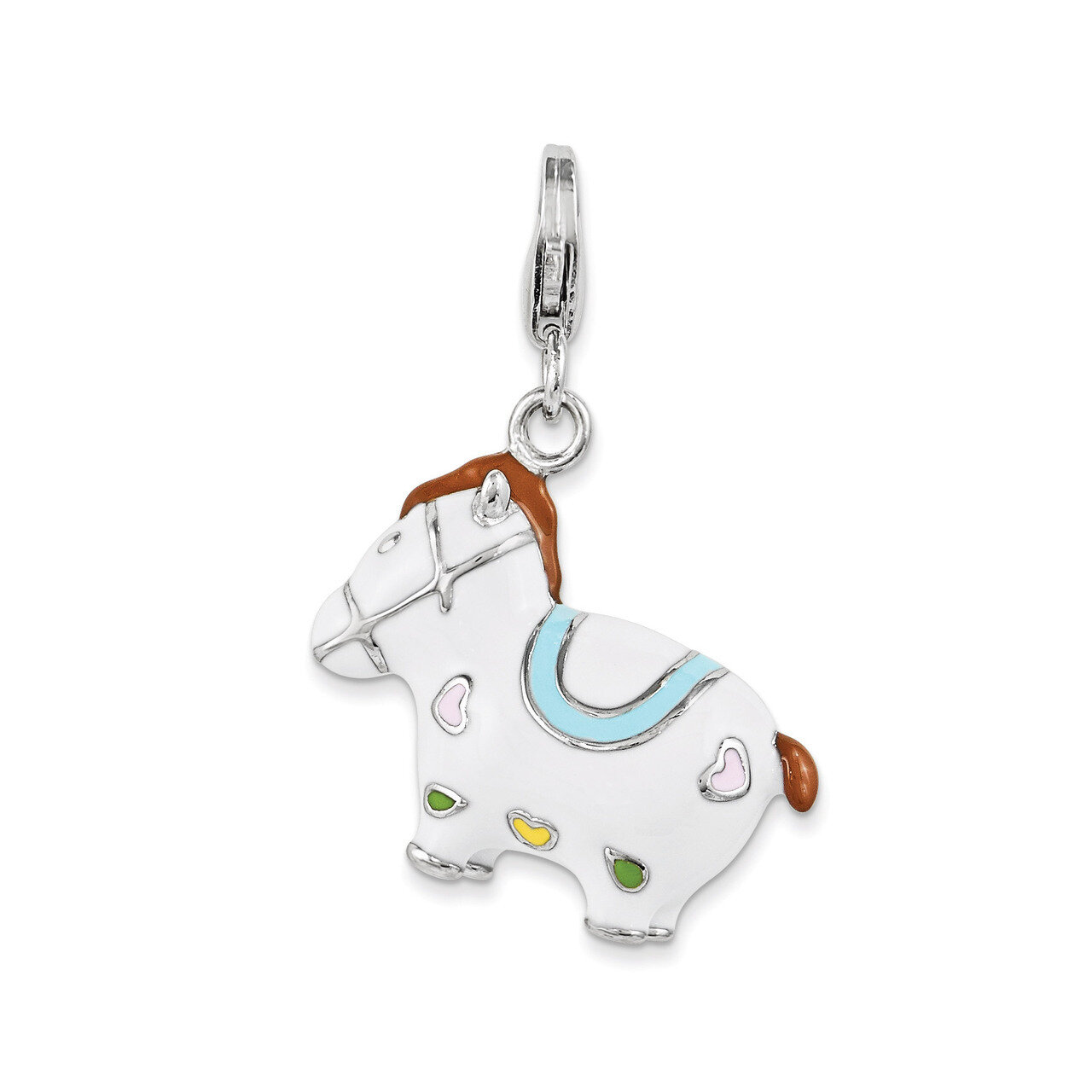 Horse Charm Sterling Silver Enamel QCC1029 by Amore La Vita, MPN: QCC1029, 191101390142