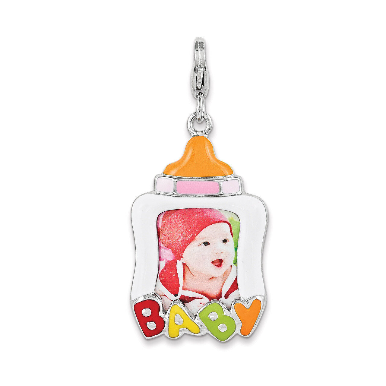 Baby Picture Frame with Lobster Sterling Silver Rhodium Enameled QCC1042 by Amore La Vita, MPN: QCC…