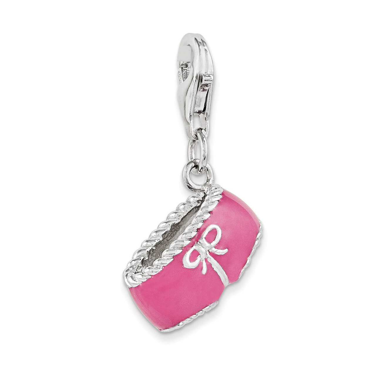 Pink Enameled 3D Bikini Bottom Charm Sterling Silver QCC1093 by Amore La Vita, MPN: QCC1093, 883957…
