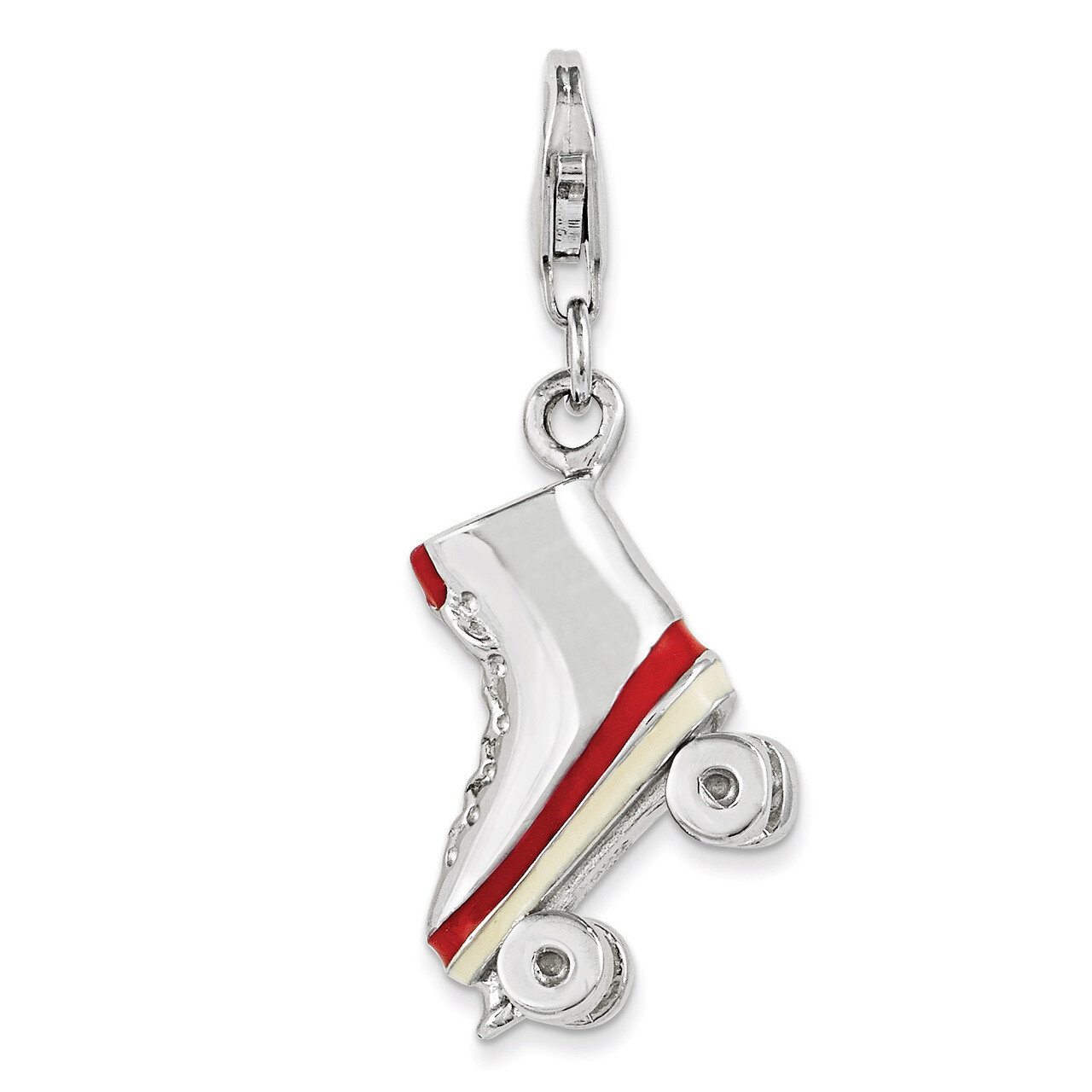 Roller Skate Charm Sterling Silver Enamel QCC1106 by Amore La Vita, MPN: QCC1106, 883957532707