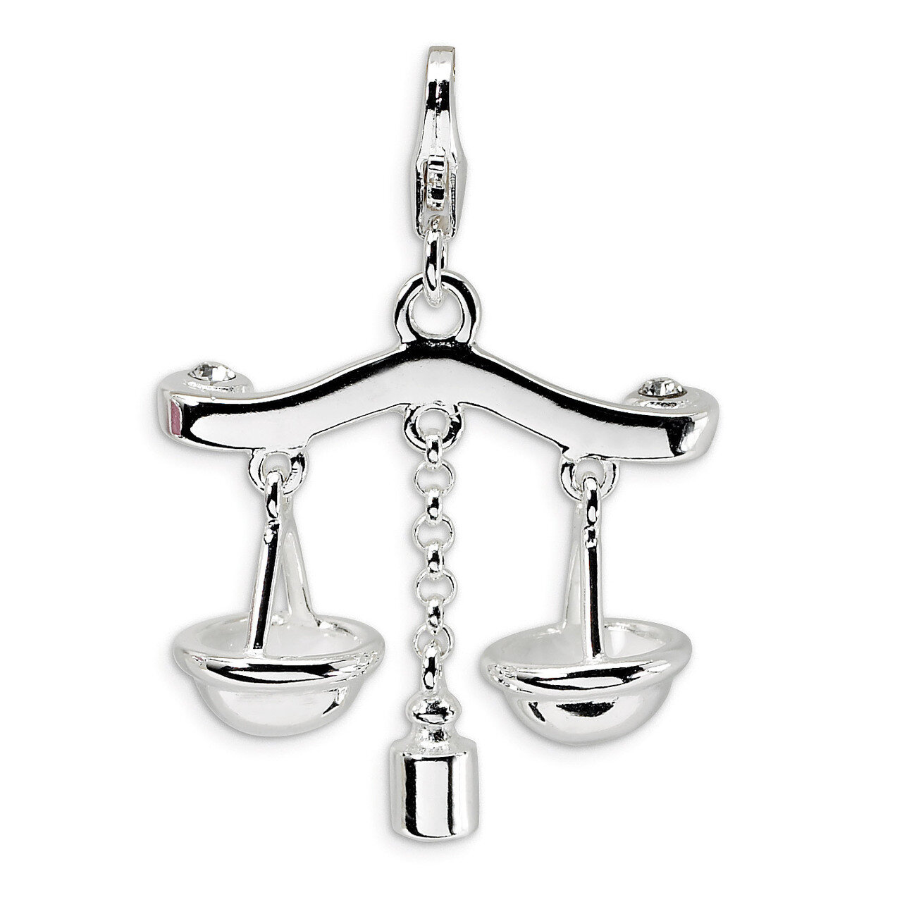 3-D Enameled Scales of Justice Charm Sterling Silver QCC139