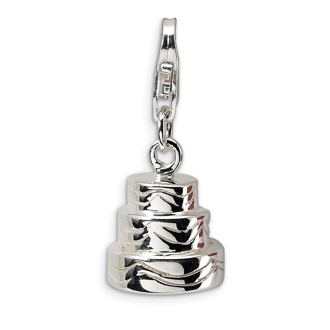 3-D Wedding Cake Charm Sterling Silver QCC152 by Amore La Vita, MPN: QCC152, 883957331096