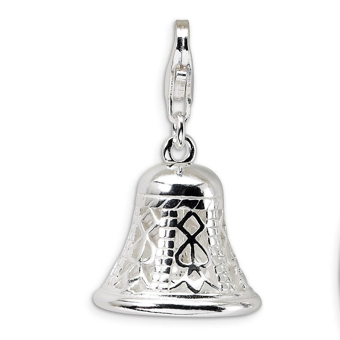 Polished Movable Bell Charm Sterling Silver QCC154 by Amore La Vita, MPN: QCC154, 883957331119