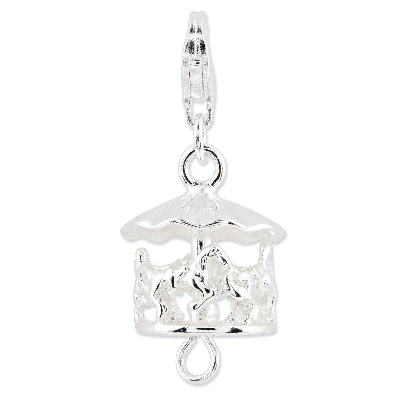 Moveable Carousel Charm Sterling Silver QCC172