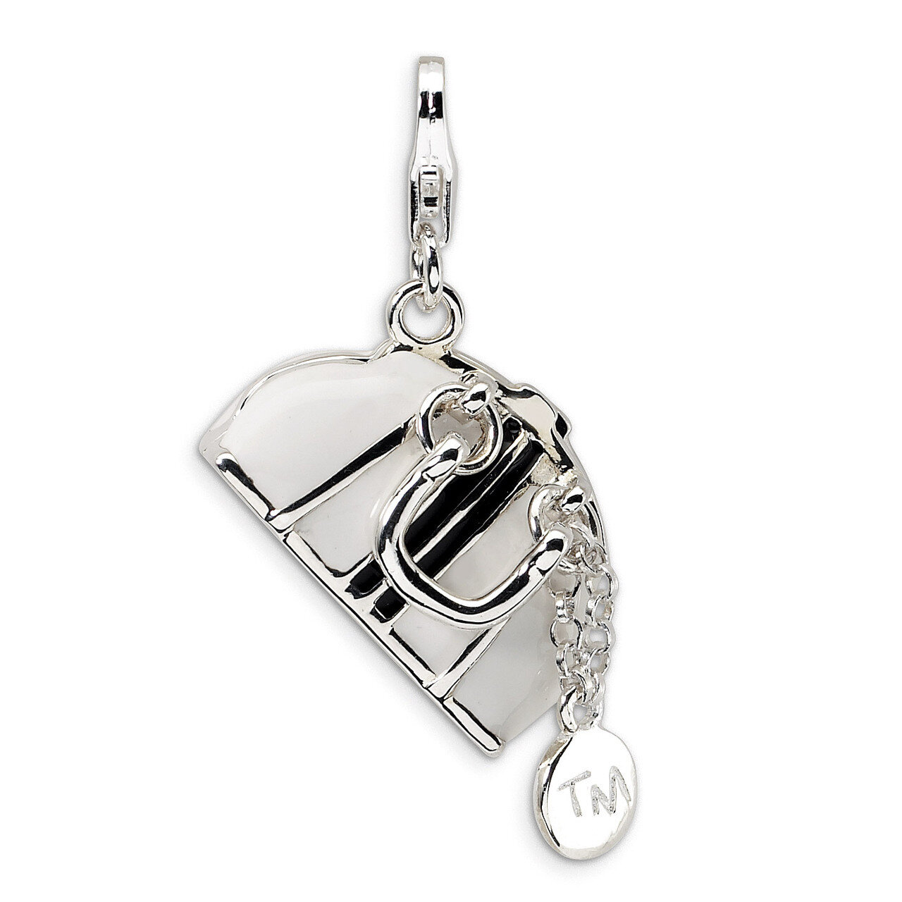 3-D Enameled Purse Charm Sterling Silver QCC223