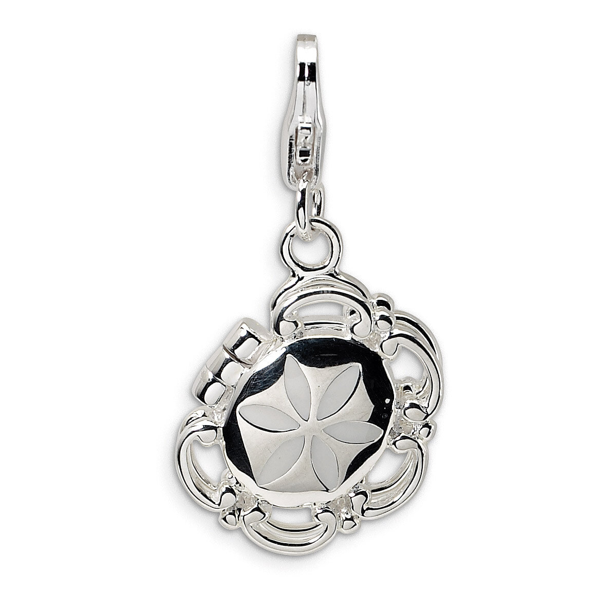 3-D Enameled Compact Charm Sterling Silver QCC249 by Amore La Vita, MPN: QCC249, 883957332062