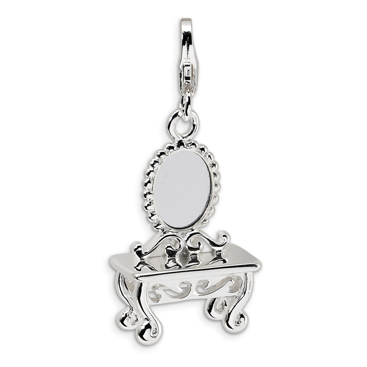 3-D Vanity Charm Sterling Silver QCC259