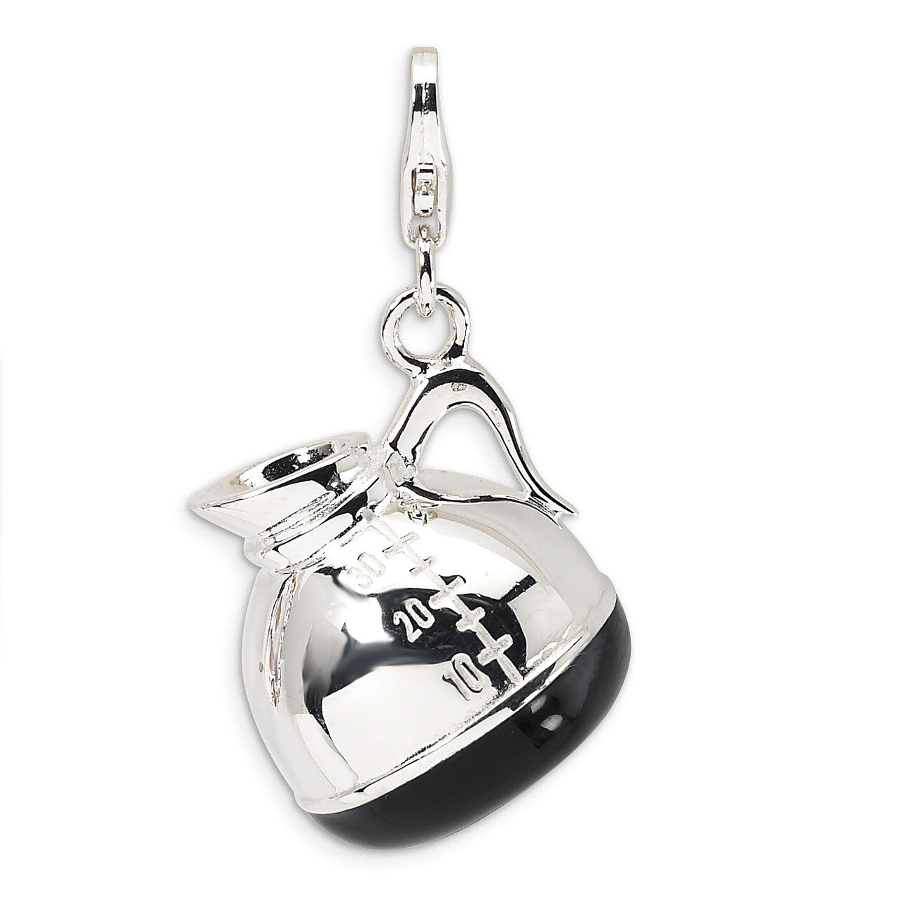 3-D Enameled Coffee Pot Charm Sterling Silver QCC271