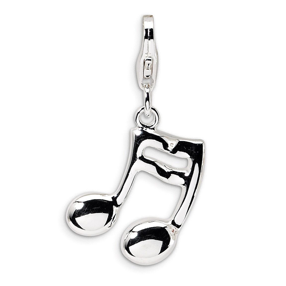 2-D Enameled on Back Musical Note Charm Sterling Silver QCC283