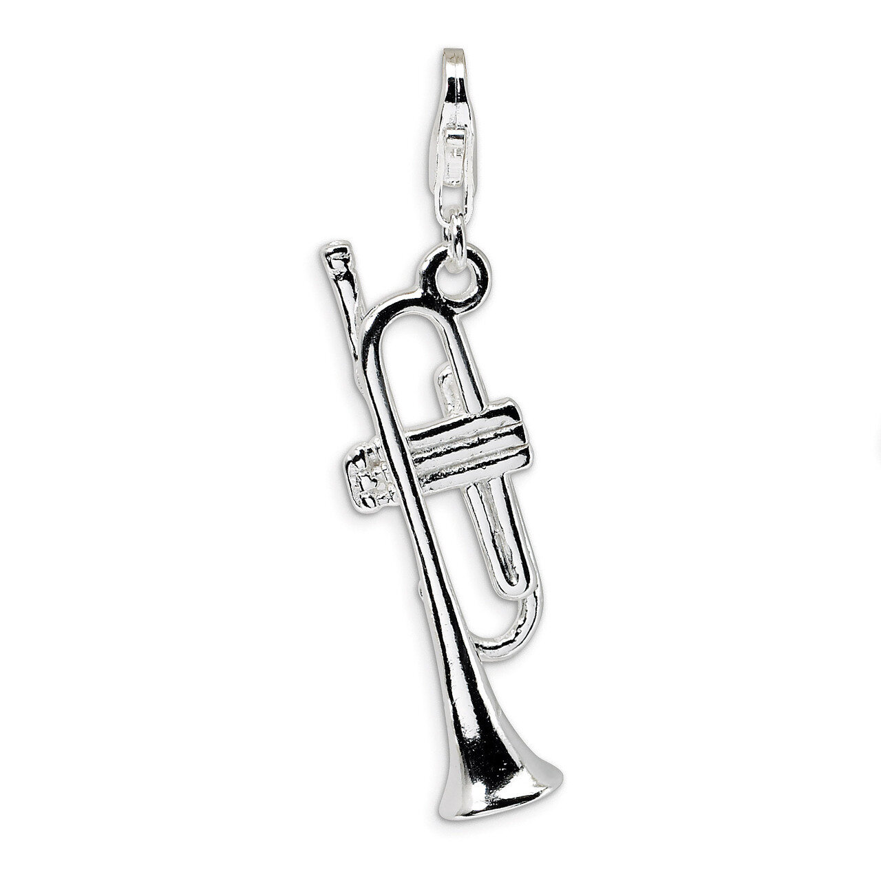Polished Trumpet Charm Sterling Silver QCC286
