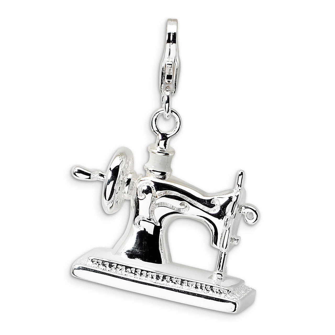 3-D Enameled Sewing Machine Charm Sterling Silver QCC295