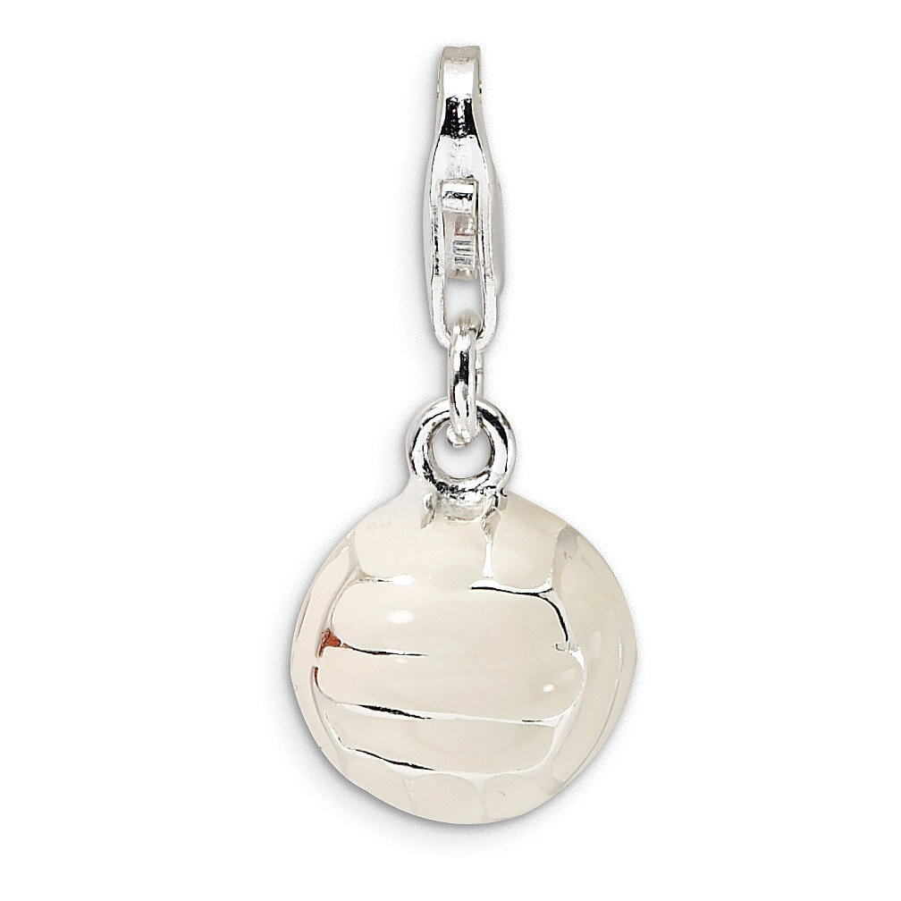 3-D Enameled Volleyball Charm Sterling Silver QCC304 by Amore La Vita, MPN: QCC304, 883957332611