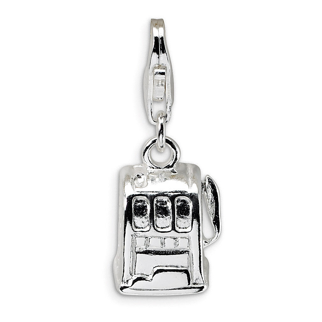 3-D Polished Slot Machine Charm Sterling Silver QCC330 by Amore La Vita, MPN: QCC330, 883957332871