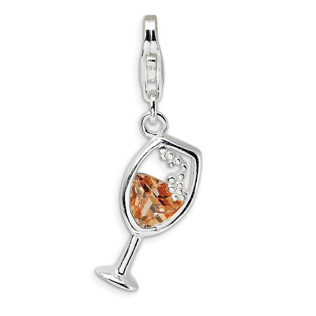 Open Champaign GlaCharm Sterling Silver QCC336