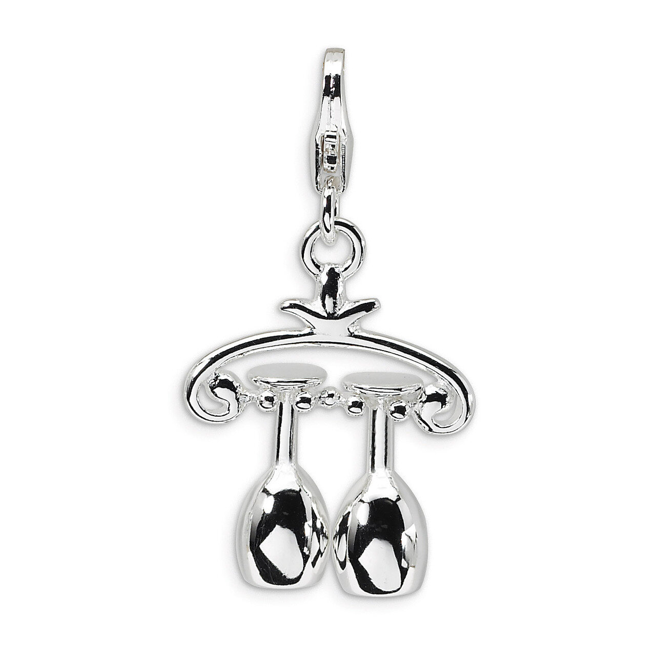 3-D Wine Rack Charm Sterling Silver QCC341 by Amore La Vita, MPN: QCC341, 883957332987