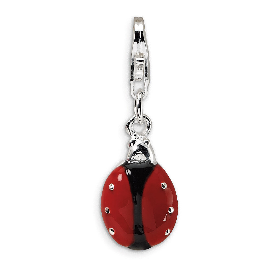 3-D Enameled Lady Bug Charm Sterling Silver QCC373 by Amore La Vita, MPN: QCC373, 883957333304