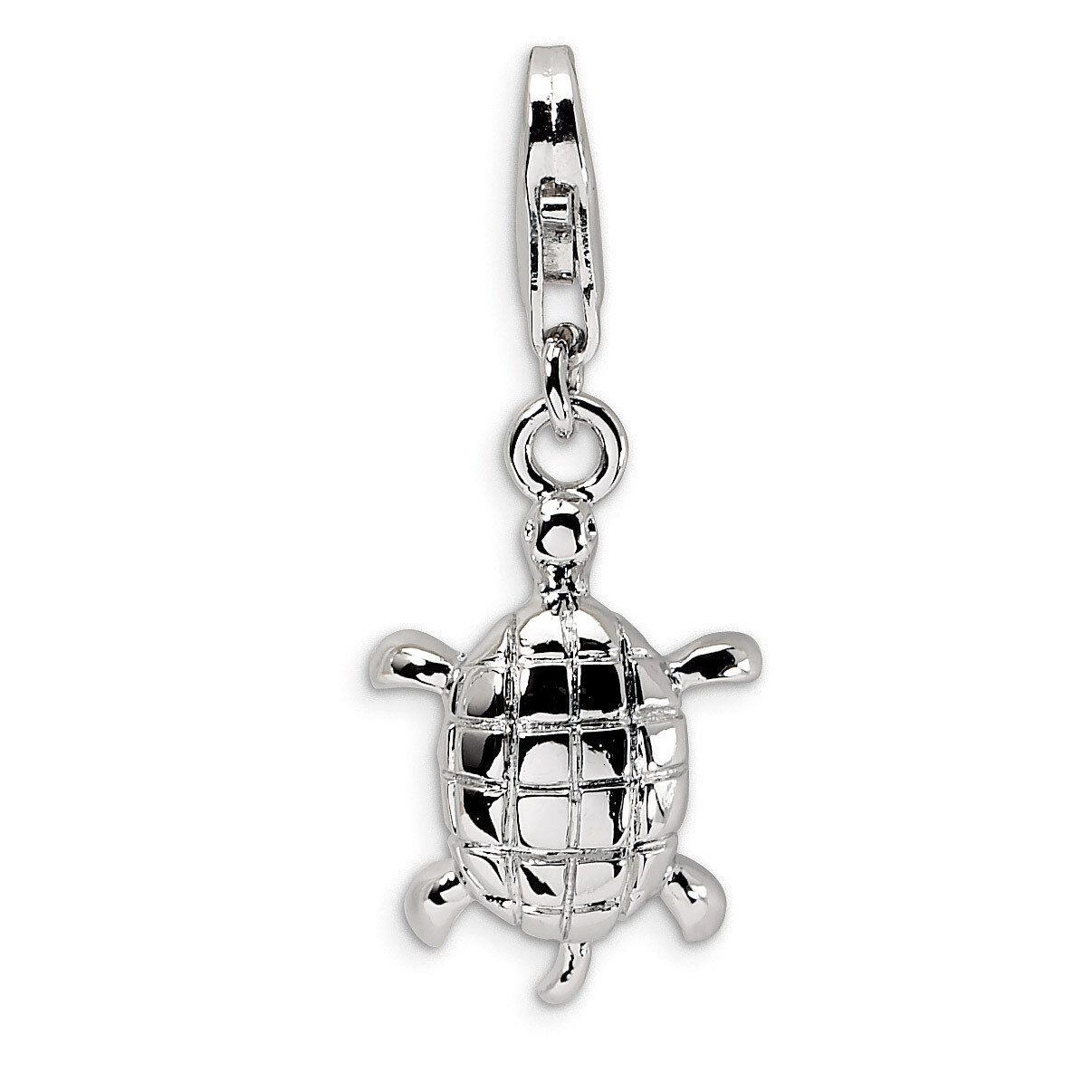 Polished Turtle Charm Sterling Silver QCC380 by Amore La Vita, MPN: QCC380, 883957333373