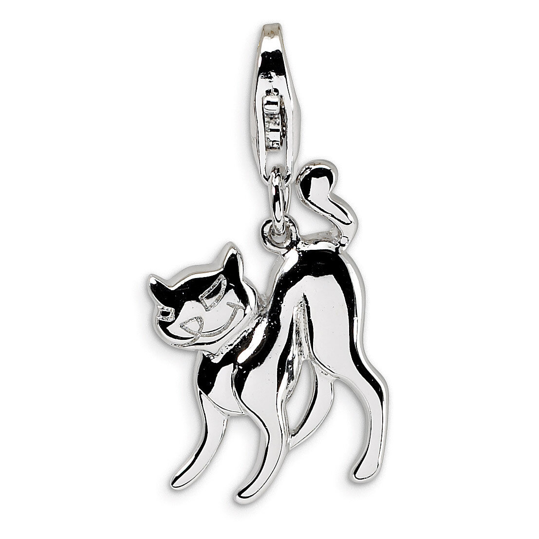 Scary Cat with Charm Sterling Silver QCC387 by Amore La Vita, MPN: QCC387, 883957333441
