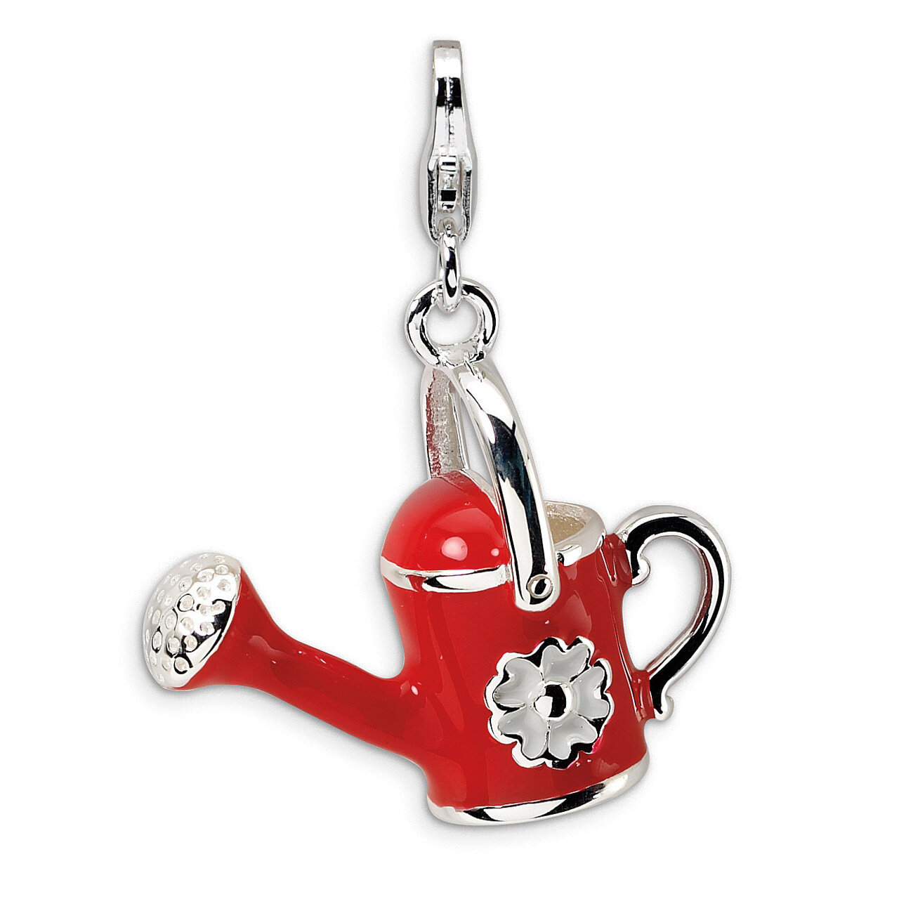 3-D Enameled Red Watering Can Charm Sterling Silver QCC414 by Amore La Vita, MPN: QCC414, 883957333…