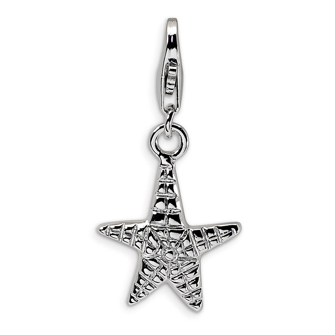 Polished Starfish Charm Sterling Silver QCC425 by Amore La Vita, MPN: QCC425, 883957333823