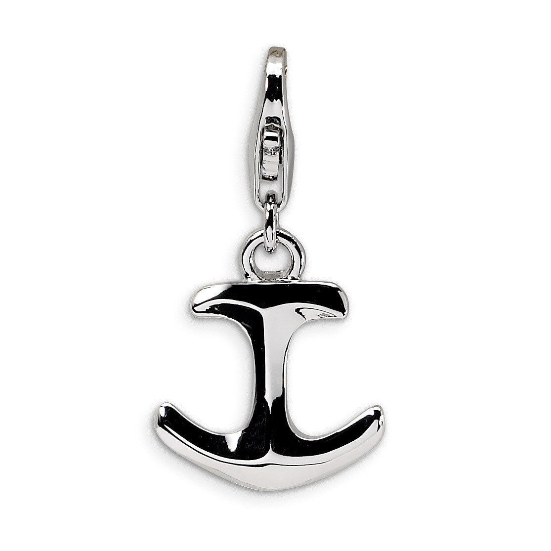 3-D Polished Anchor Charm Sterling Silver QCC431