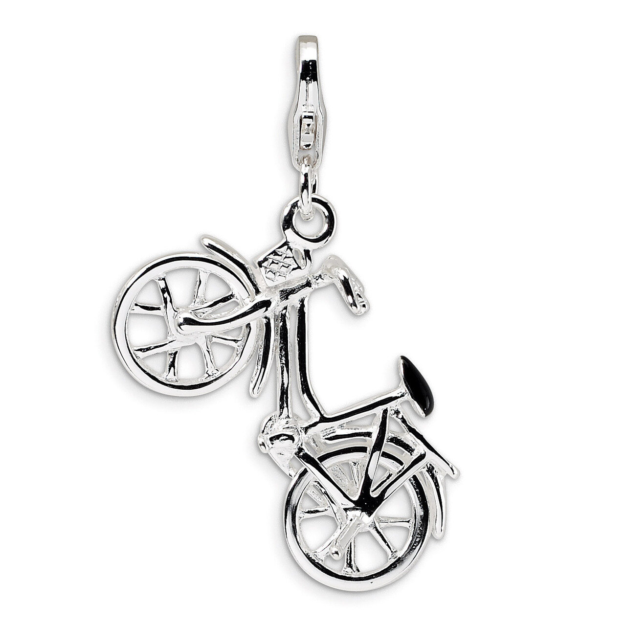 3-D Enameled Bicycle Charm Sterling Silver QCC487 by Amore La Vita, MPN: QCC487, 883957334448