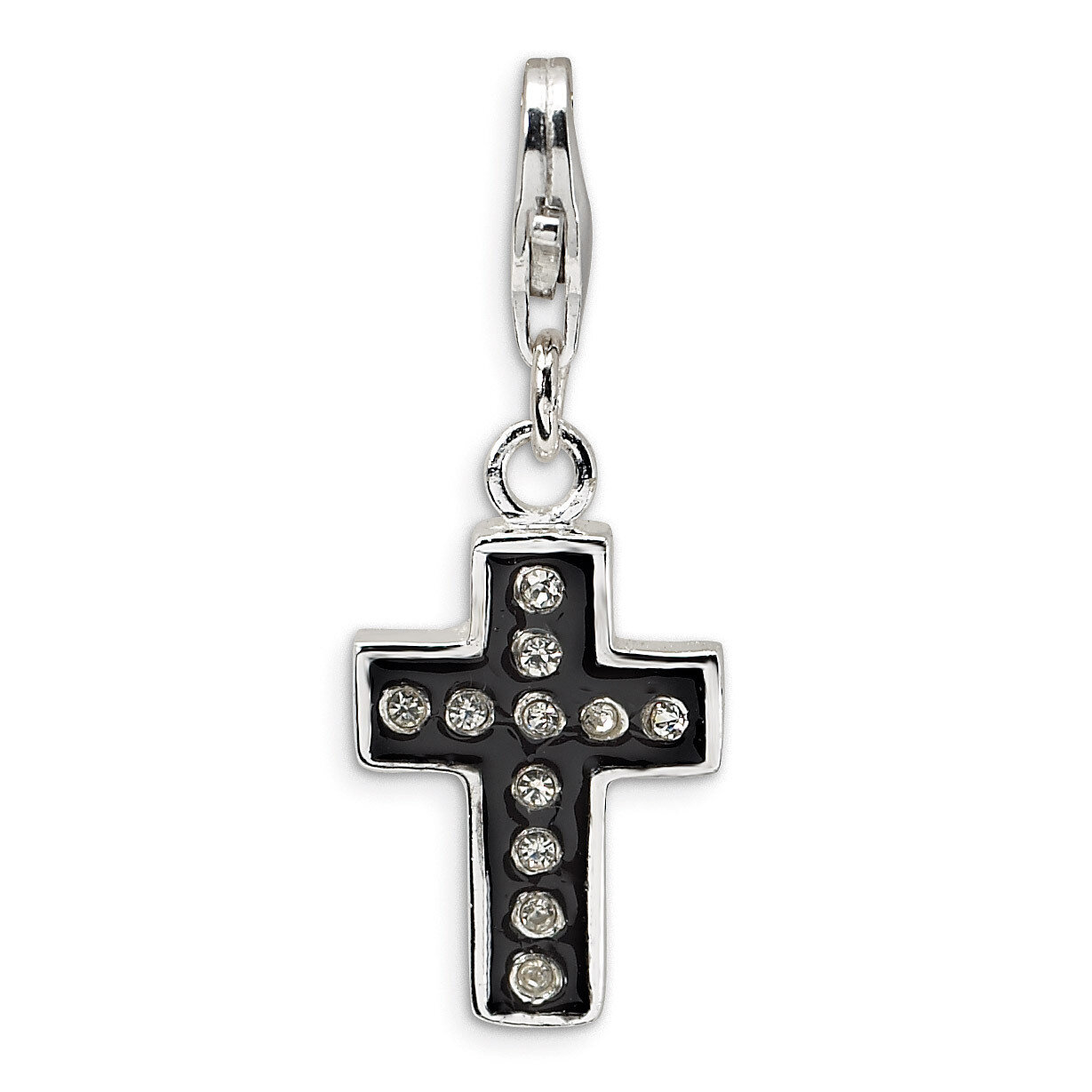 Swarovski Element &amp; Enamel Cross Charm Sterling Silver QCC510 by Amore La Vita, MPN: QCC510, 883957…