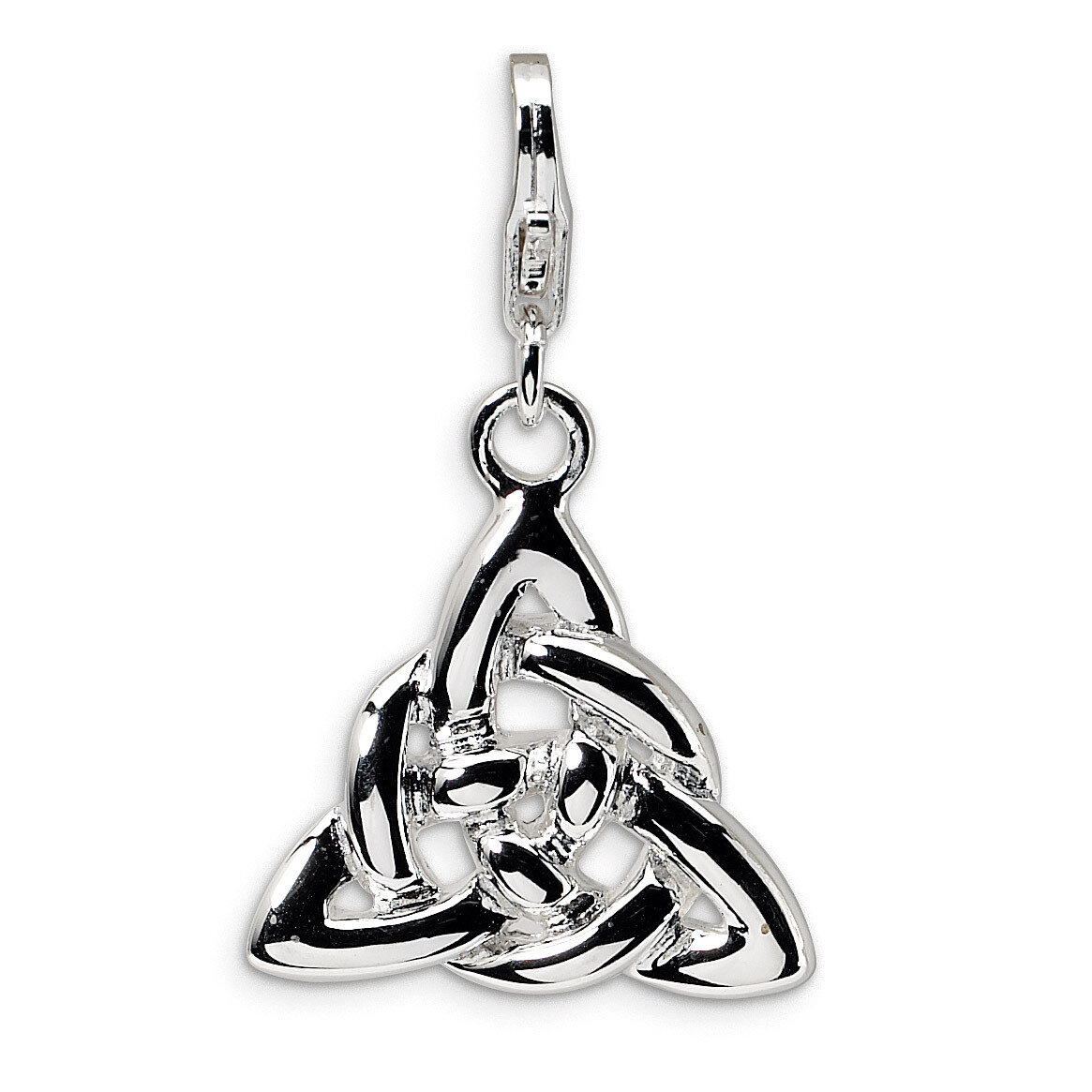 Polished Trinity Knot Charm Sterling Silver QCC515 by Amore La Vita, MPN: QCC515, 883957334721