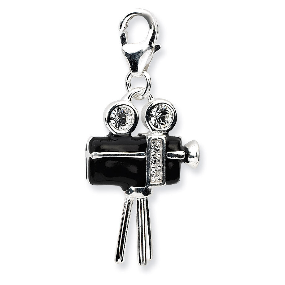 3-D Enameled Movie Camera Charm Sterling Silver QCC550 by Amore La Vita, MPN: QCC550, 883957335094
