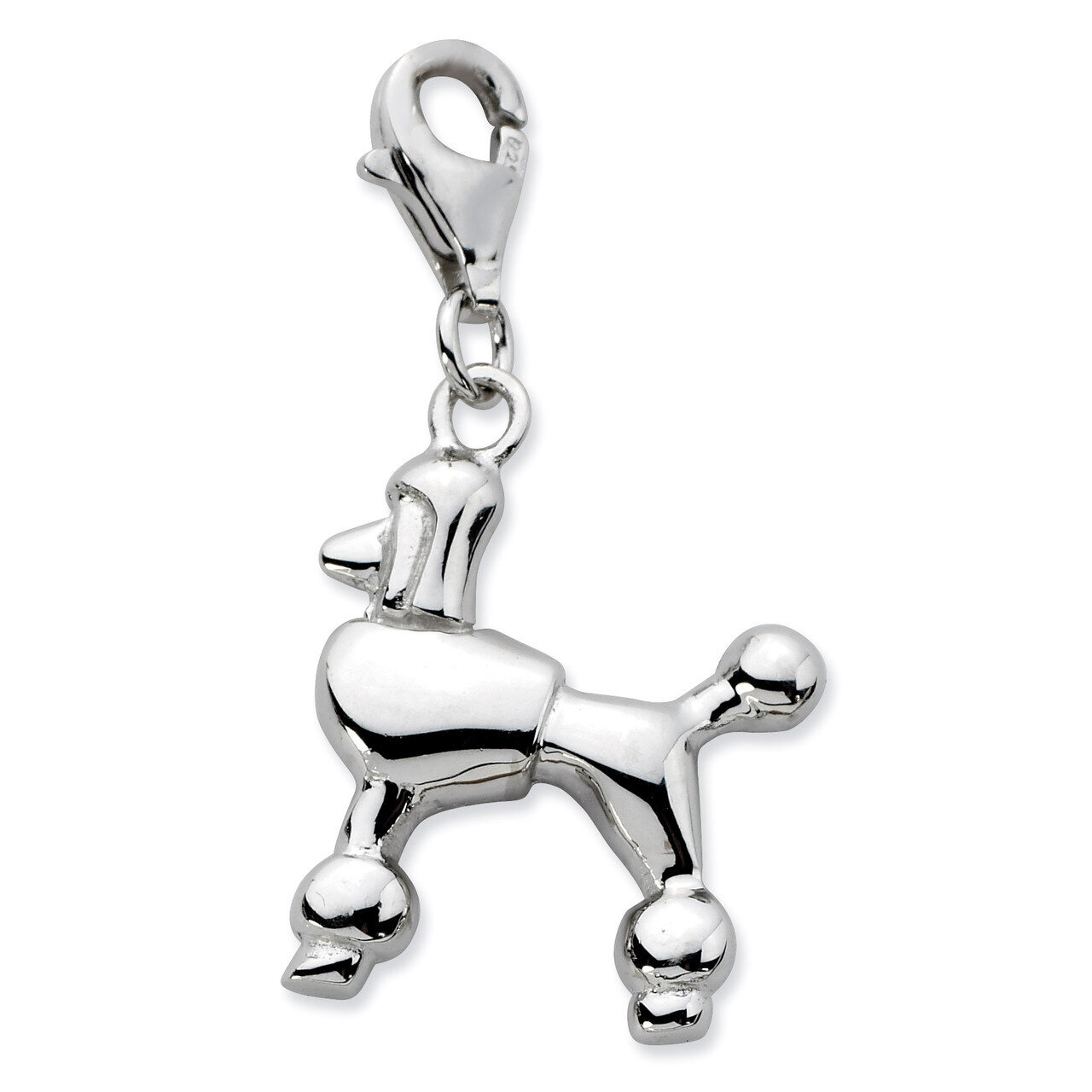 Poodle Charm Sterling Silver QCC621
