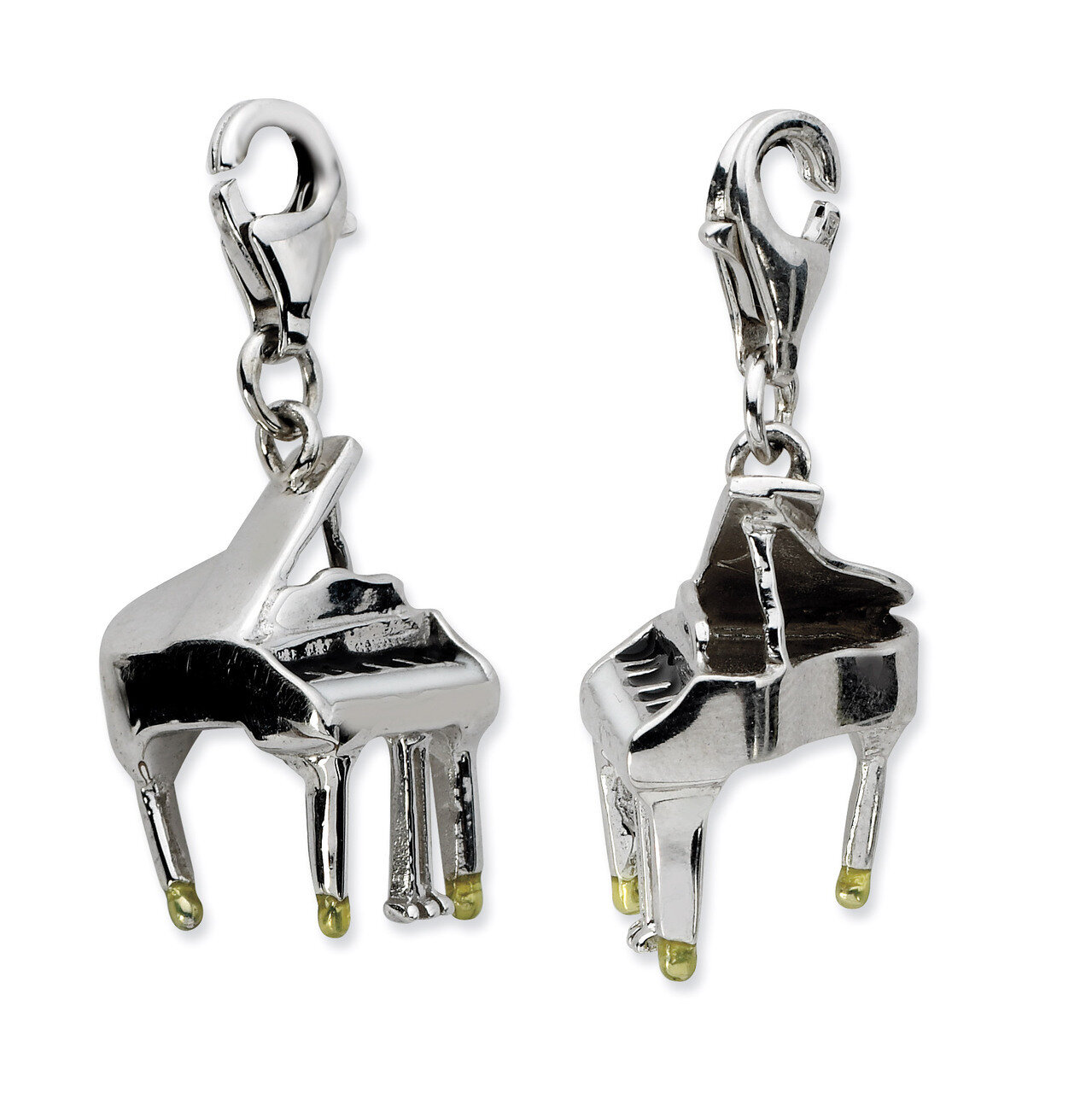 Piano Charm Sterling Silver Enamel QCC623 by Amore La Vita, MPN: QCC623, 886774074115