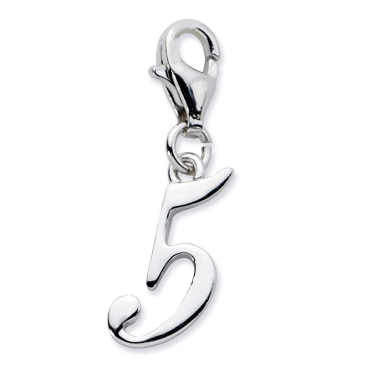 Number 5 Charm Sterling Silver QCC626N5