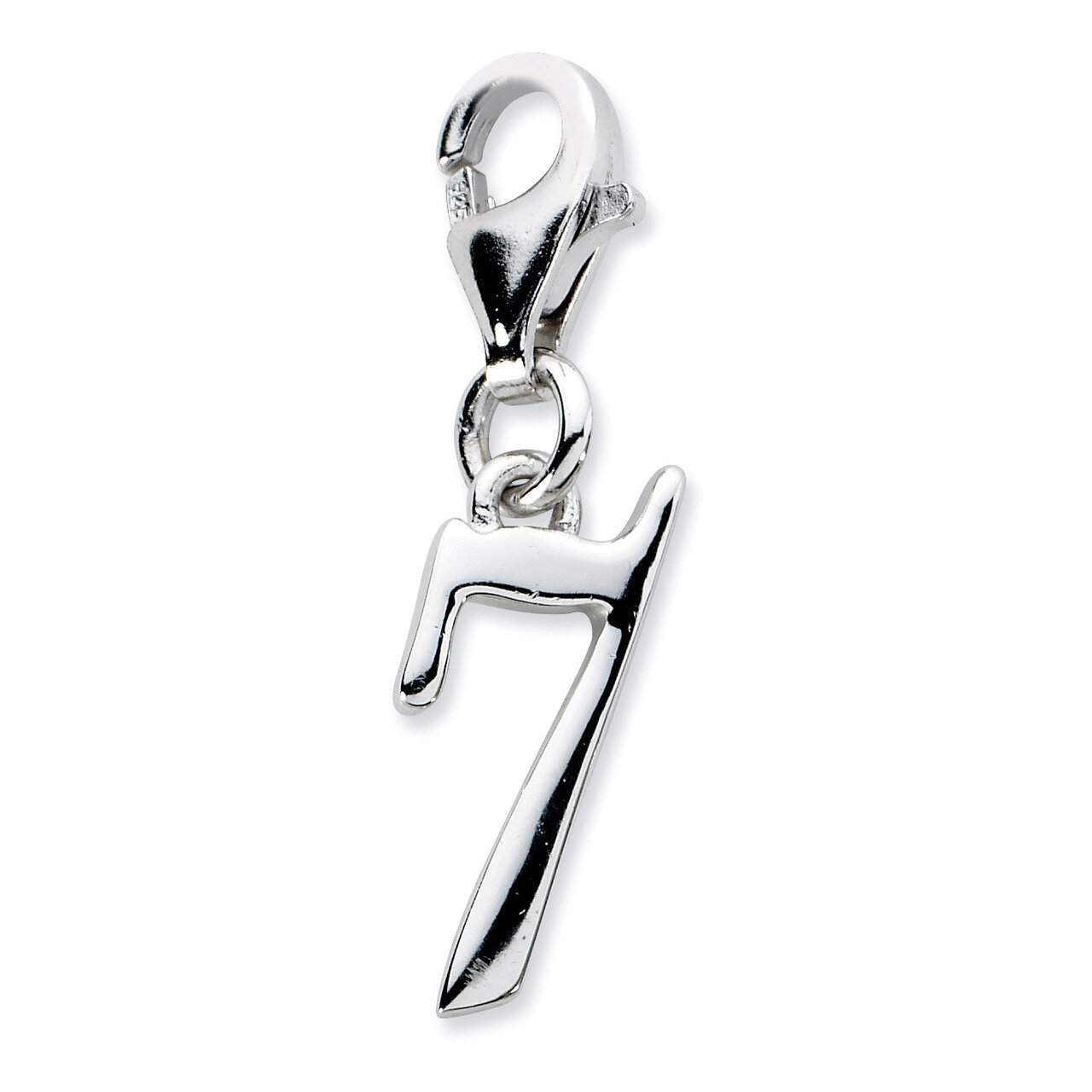 Number 7 Charm Sterling Silver QCC626N7 by Amore La Vita, MPN: QCC626N7, 886774074214