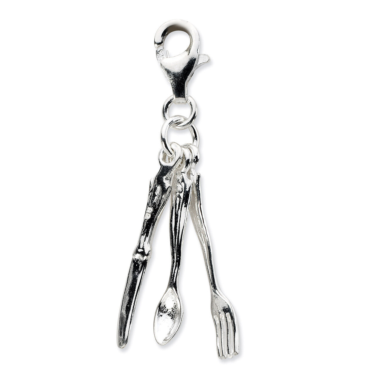 Cutlery Charm Sterling Silver QCC681 by Amore La Vita, MPN: QCC681, 886774074603