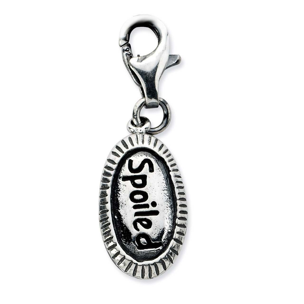 Antiqued SPOILED Charm Sterling Silver QCC696 by Amore La Vita, MPN: QCC696, 886774074757