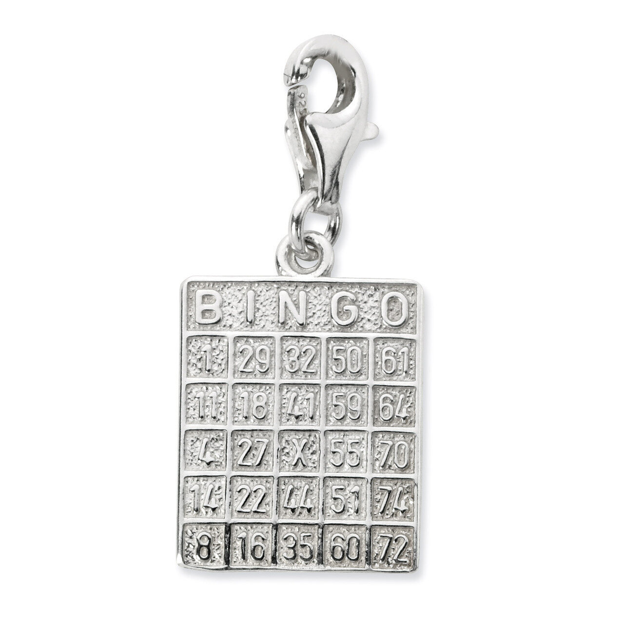 Bingo Card Charm Sterling Silver QCC697