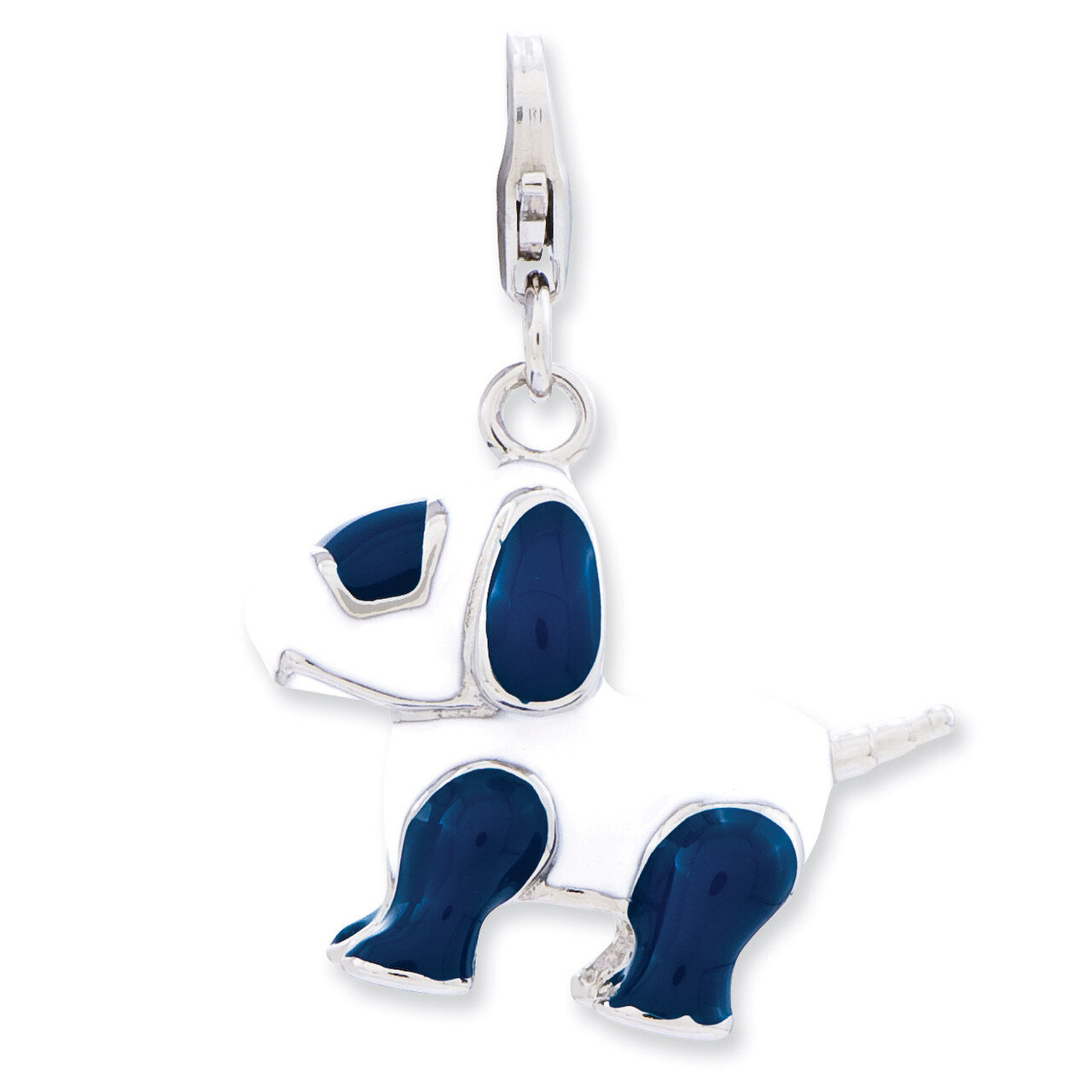 3-D Robot Dog Charm Sterling Silver Enameled QCC755 by Amore La Vita, MPN: QCC755, 886774234892