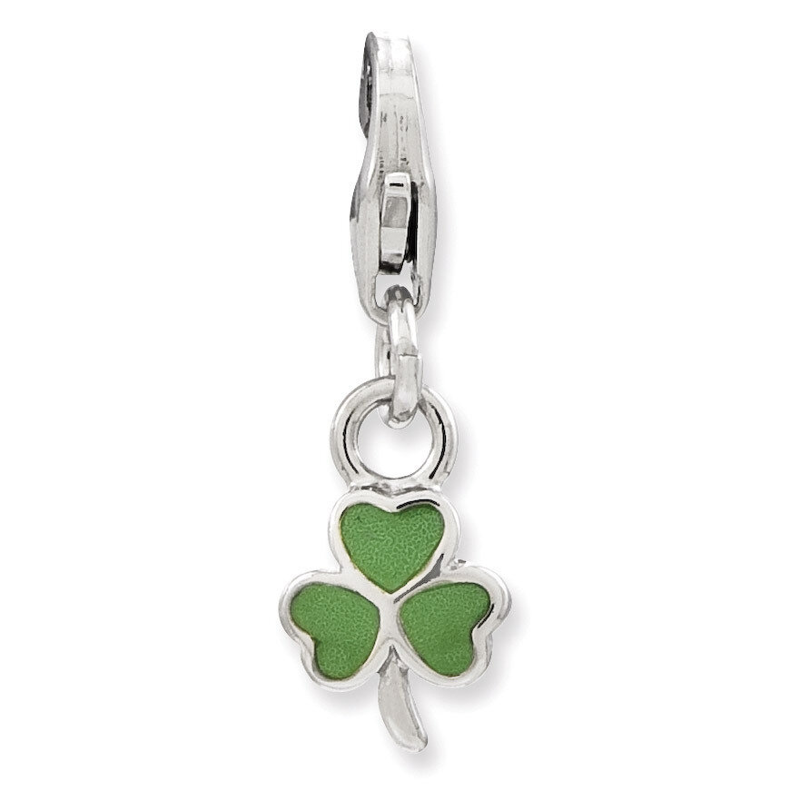 Clover Charm Sterling Silver Enameled QCC816