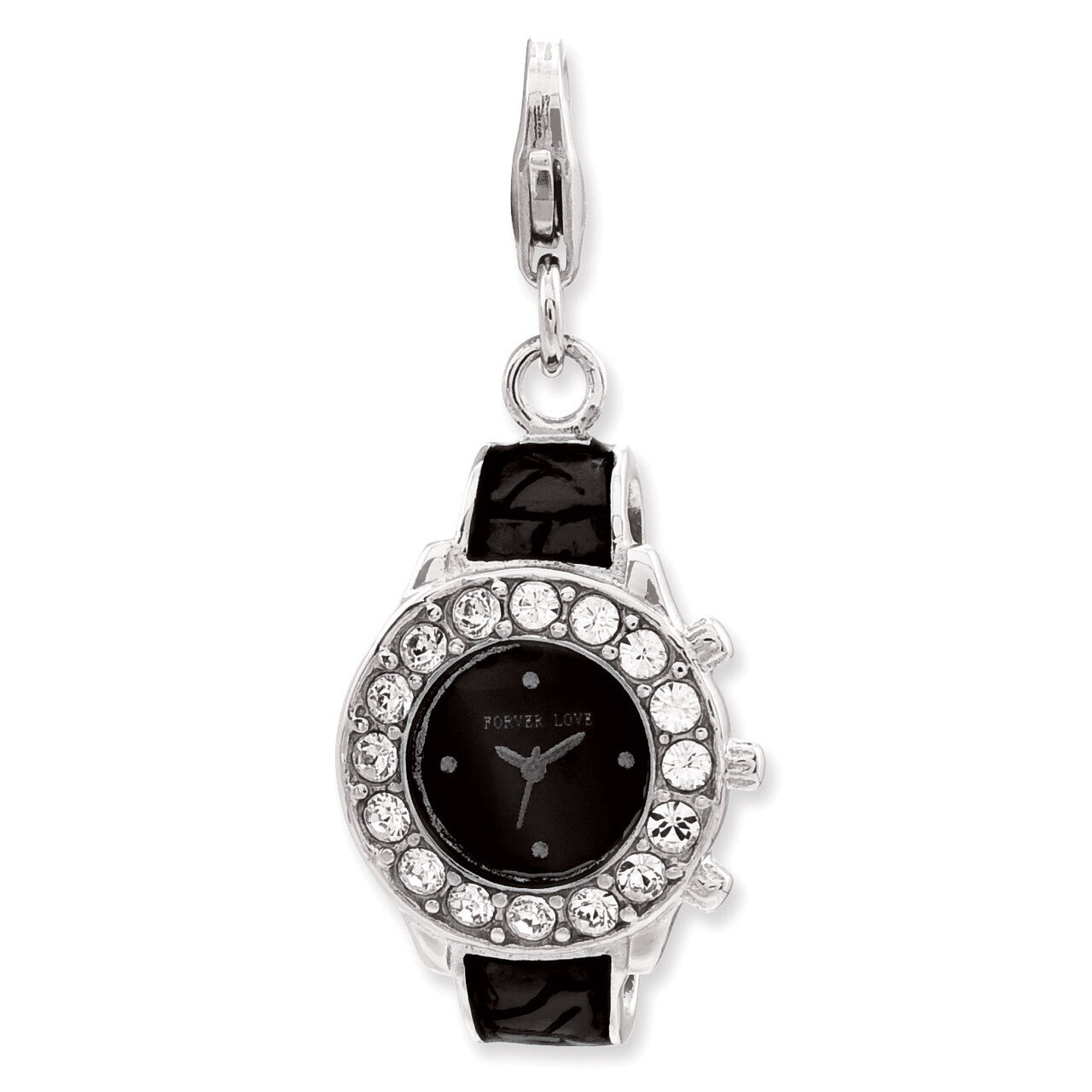 3-D Watch Charm Sterling Silver Enameled QCC825