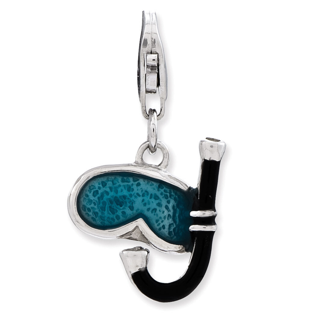 3-D Enameled Snorkles Charm Sterling Silver QCC832