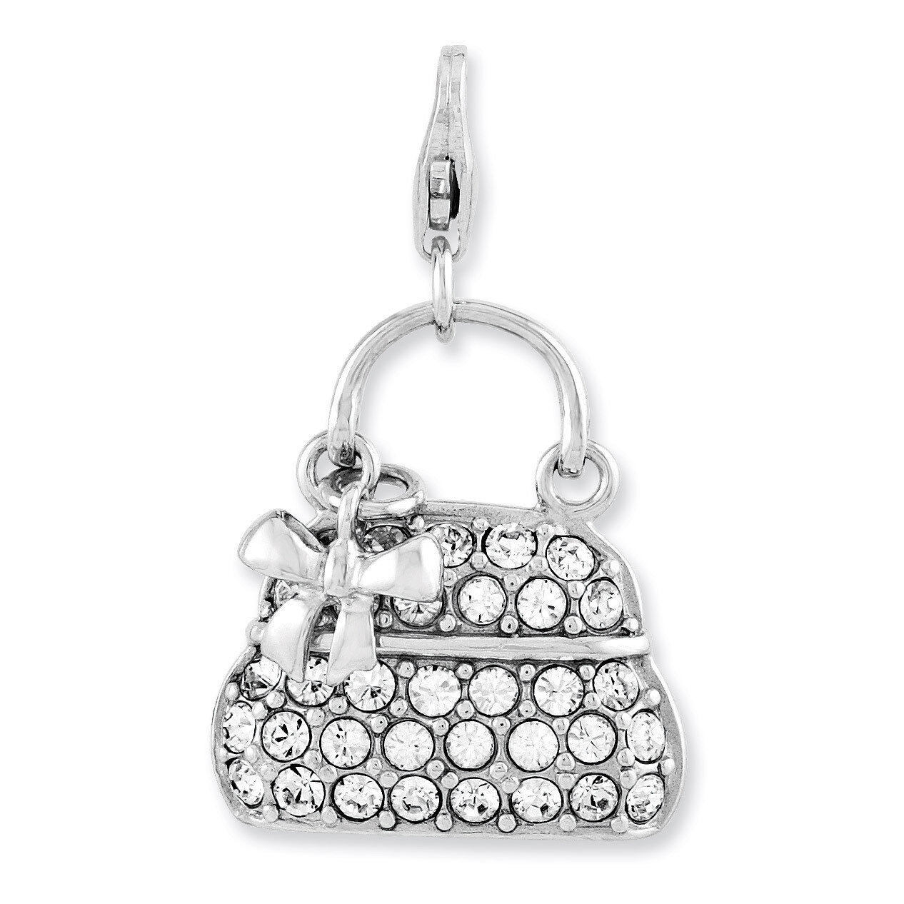 3-D Purse Charm Sterling Silver Enameled QCC893 by Amore La Vita, MPN: QCC893, 886774236049
