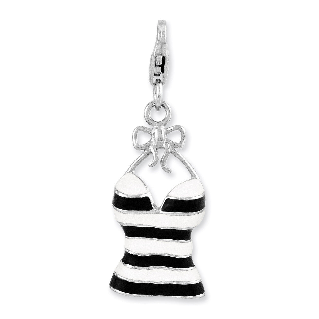 3-D Tank Top Charm Sterling Silver Enameled QCC899