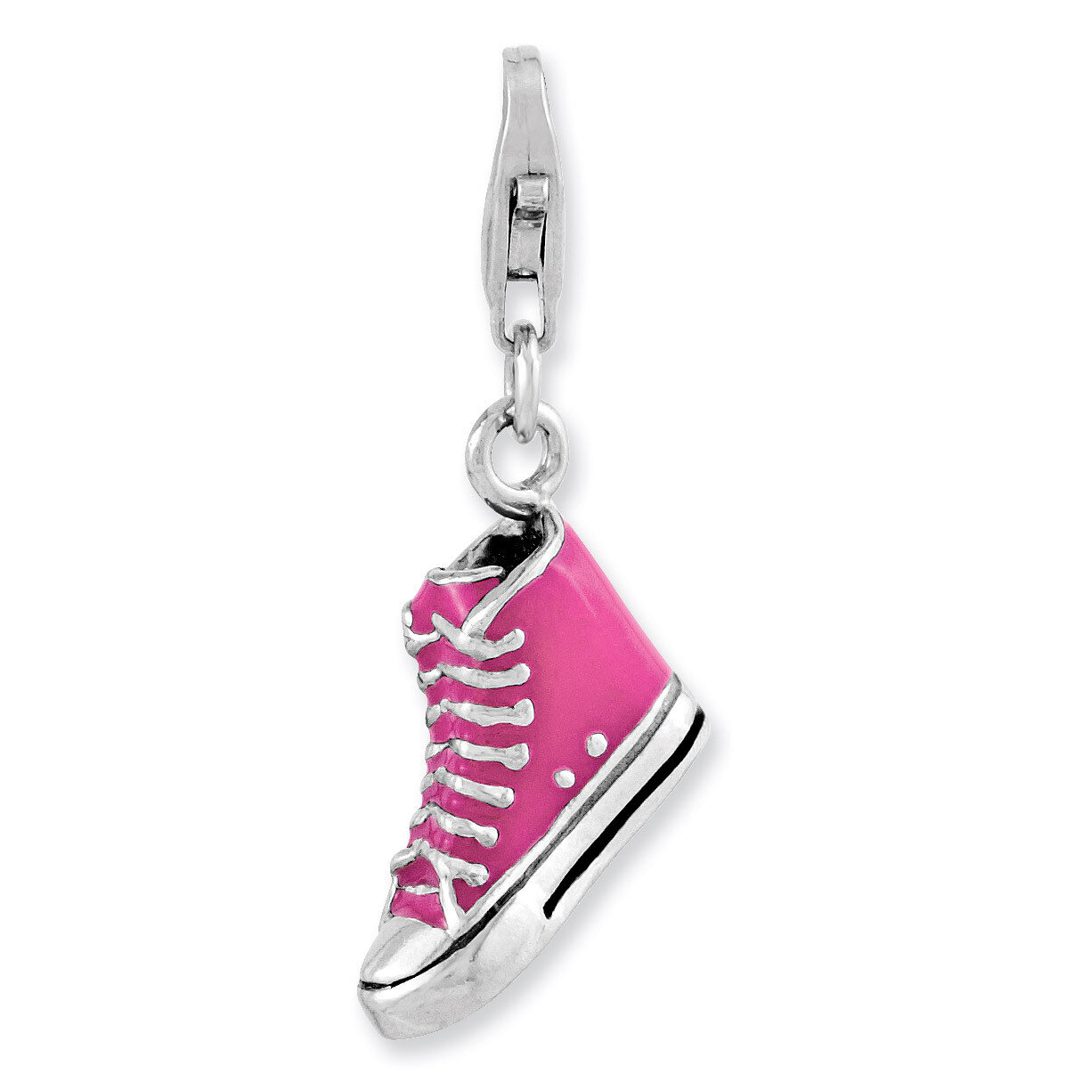 3-D Enameled High Top Shoe Charm Sterling Silver Rhodium Plated QCC929 by Amore La Vita, MPN: QCC92…
